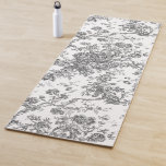 Tapete De Yoga Elegante Vintage Cinzas Florais De Banho, Francesa<br><div class="desc">Cinzas elegantes e ornamentados e patamares brancos de madeira de joias, com flores exóticas, videiras e folhagem entrelaçadas com terras e cestos de rosas. Este padrão foi adaptado de um fragmento histórico têxtil francês cerca de 1910 na coleção Smithsonian. O padrão é de alta resolução, mas não pode ser marcado....</div>