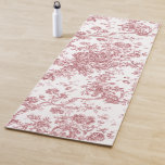 Tapete De Yoga Elegante Vintage Francês Gravado Floral Toile-Pink<br><div class="desc">Padrão elegante,  ornamentado,  cor-de-rosa e branco vintage toile de jouy,  com flores exóticas,  vinhas e folhagem interligadas com terras e cestos de rosas. Este padrão foi adaptado de um fragmento histórico têxtil francês cerca de 1910 na coleção Smithsonian. O padrão é de alta resolução,  mas não pode ser marcado.</div>