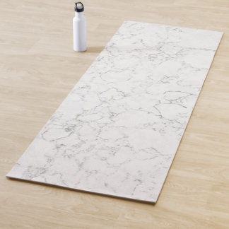 Tapete De Yoga Elegante White Carrara Marble