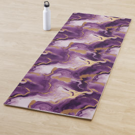 Tapete De Yoga Elegantes vetas doradas y moradas
