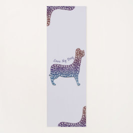 Tapete De Yoga Embossed Indigo Gradient Paw Print Dog Outline