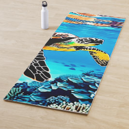 Tapete De Yoga Embraço do Oceano: Viagem da Tartaruga do Mar
