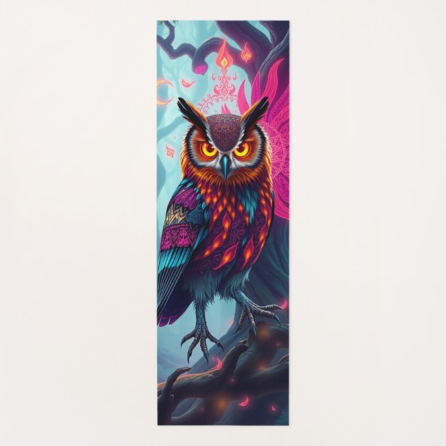 Tapete De Yoga Enchanted Forest Owl: Moonlit Mystical (Frente)