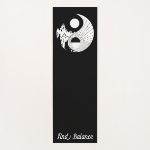 Tapete De Yoga Encontre o saldo Zen Yin Yang Black White