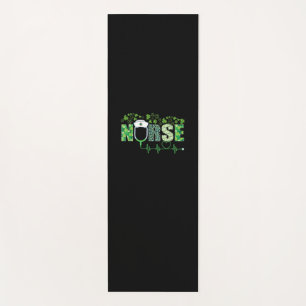 Tapete De Yoga Enfermeira irlandesa Shamrock Stethoscope Dia de S