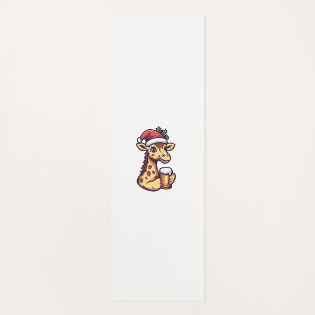 Tapete De Yoga Engraçada Girafa De Natal Com BD (Frente)