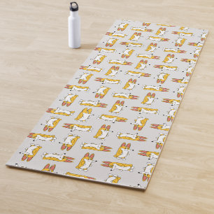 Tapete De Yoga Engraçado Cartoon Corgi Pattern