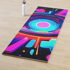 Tapete De Yoga Erupção de Neon: Energia Abstrata