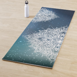 Tapete De Yoga Esparso de Mandala verde azul