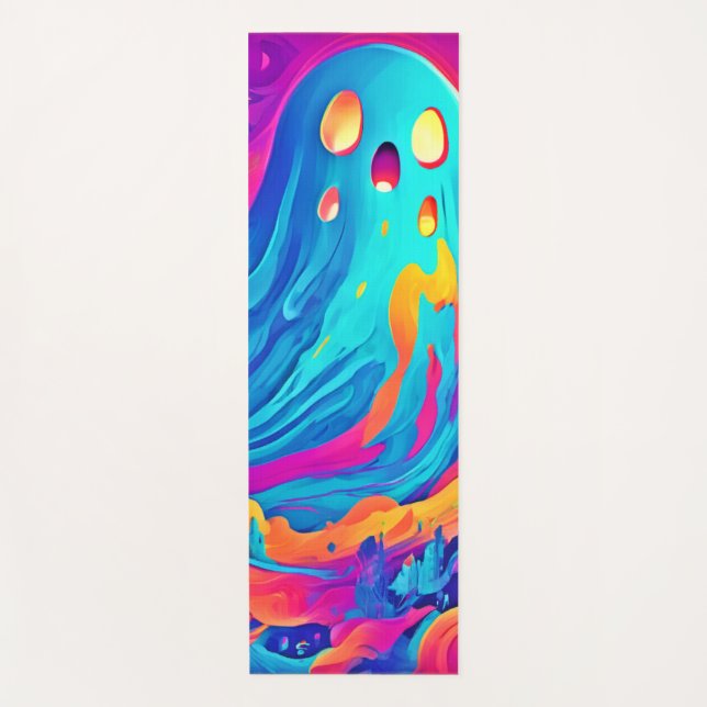 Tapete De Yoga Espectral Ghost Halloween Art (Frente)