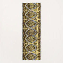 Tapete De Yoga espirais em prata dourada e impressão de onyx