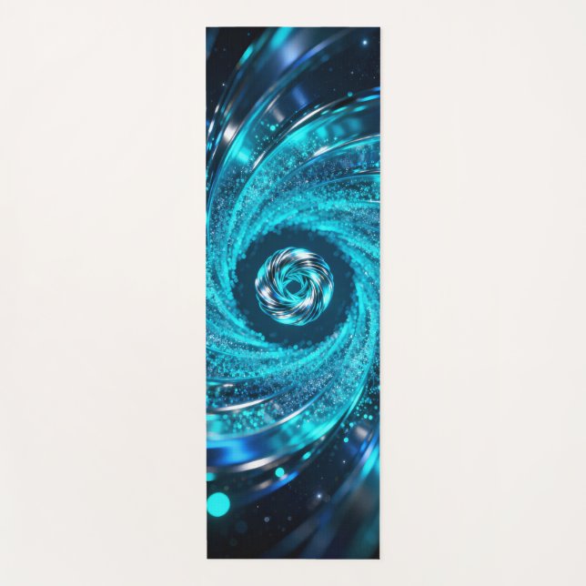 Tapete De Yoga Espirais hipnóticos balançam o azure (Frente)