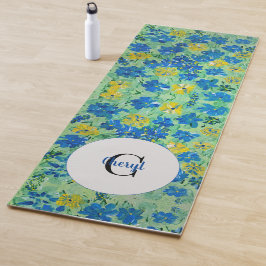Tapete De Yoga Esquece-Me Não É Floral Monograma Yoga Mat