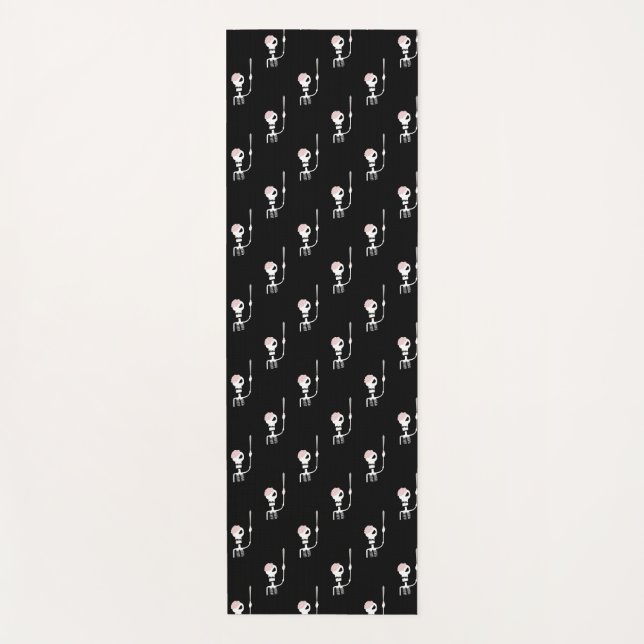 Tapete De Yoga Esqueleto de Halloween com espada (Frente)