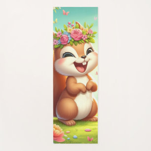 Tapete De Yoga Esquilo de primavera feliz e bonito