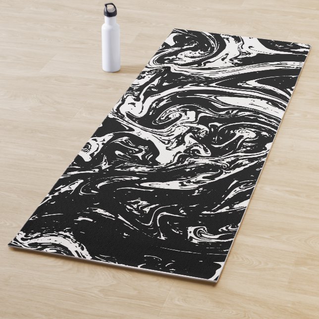Tapete de Yoga Estilo Mármore Preto e Branco (In Situ)