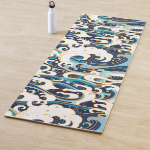 Tapete De Yoga estilo Wave Japonês