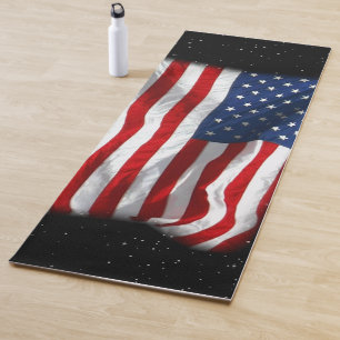 Tapete De Yoga Estrelas e Stripes Bandeira Americana Patriótica