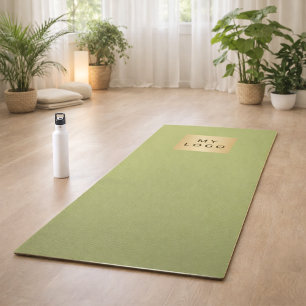 Tapete De Yoga Estúdio comercial com logotipo verde amarelo da em