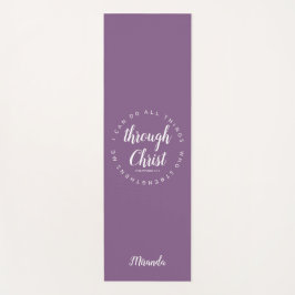 Tapete De Yoga Eu Posso Fazer Tudo Através De Cristo Verso Roxo