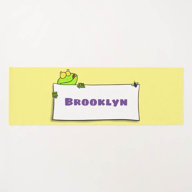 Tapete De Yoga Exemplo de desenho animado de sinal verde de sapo (Frente (Horizontal))