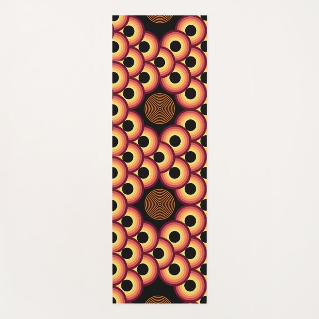 Tapete De Yoga Exercício de Abstrato amarelo e preto-alaranjado (Frente)