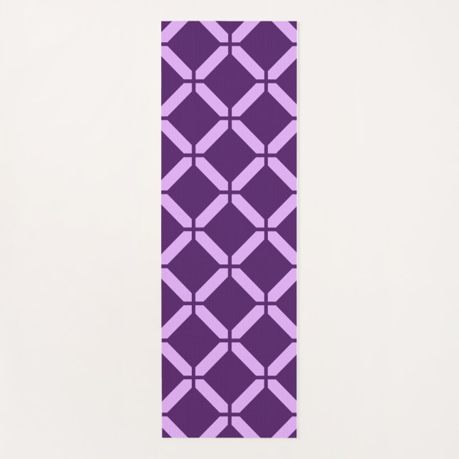 Tapete De Yoga Exercício de Abstrato em roxo e Lavanda (Frente)