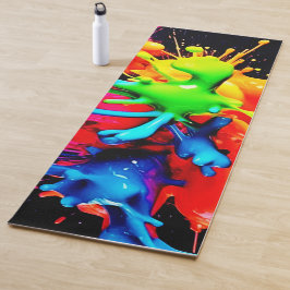 Tapete De Yoga Explosão Colorida Abstrata