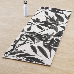 Tapete De Yoga Fábrica de Bambu preto e branco