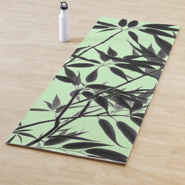 Tapete De Yoga Fábrica de Bambu Verde Preto e Mint (In Situ)
