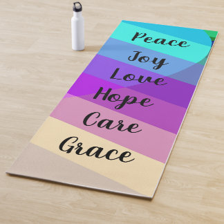 Tapete De Yoga Faixa de várias cores com texto opcional