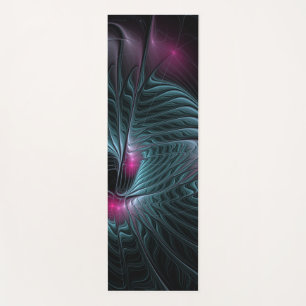 Tapete De Yoga Fantasia Colorida Abstrata Fractal