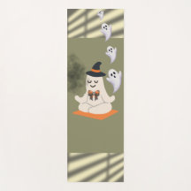 Fantasma Fofo Meditando com Chapéu de Bruxa