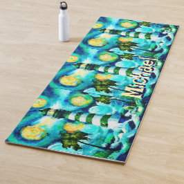 Tapete De Yoga Farol Tropical Náutica Costeira Personalizada
