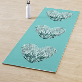 Tapete De Yoga Feather heart in soft green