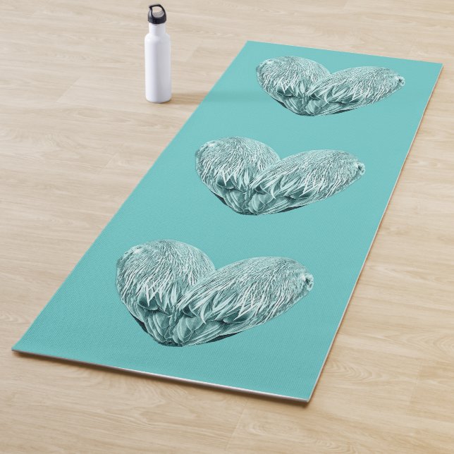 Tapete De Yoga Feather heart in soft green (In Situ)