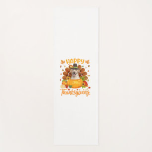 Tapete De Yoga Feliz Ação de Graças Labrador Cachorro Turquia Pum