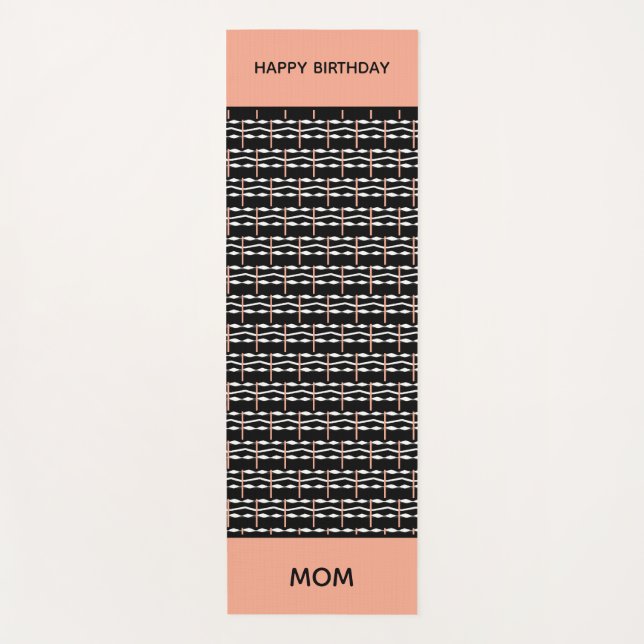 Tapete De Yoga Feliz Aniversário, Bom Padrão Étnico Africano (Frente)