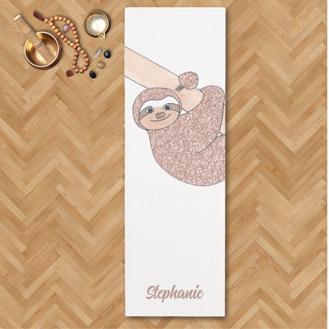 Tapete De Yoga Feliz Sloth Cute Personalizado (Criador carregado)