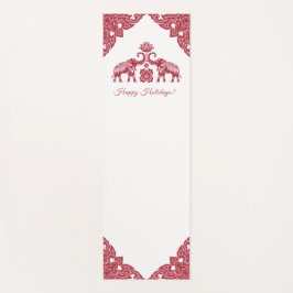 Tapete De Yoga Felizes Feriados do Elefante da Tailândia, Brancos