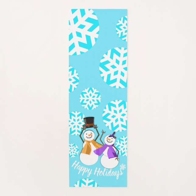 Tapete De Yoga FELIZES FÉRIAS: Amigos de inverno (Frente)