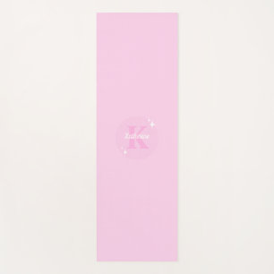 Tapete De Yoga Feminina Moderna Colada Rosa Monograma