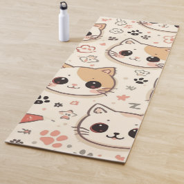 Tapete De Yoga Festa de Padrão de Gato Simples de Gato Gato Gato 