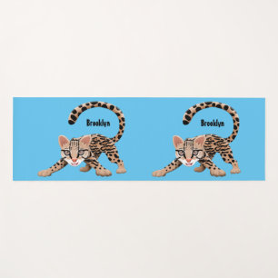 Tapete De Yoga Figura de desenho animado de ocelot bonito