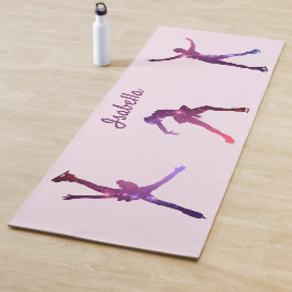 Tapete De Yoga Figura de Yoga Mat silhuettes estrelas roxas