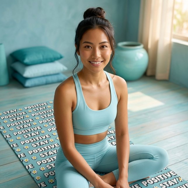 Tapete De Yoga Fique Positivo (Criador carregado)