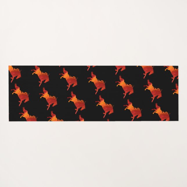 Tapete De Yoga Fire Horse Art  (Verso (Horizontal))