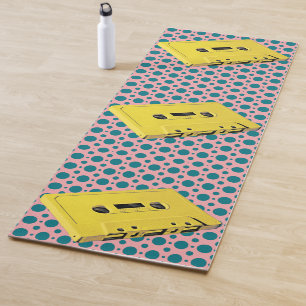 Tapete De Yoga Fita Cassete Amarela pop Art