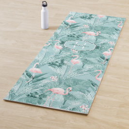 Tapete De Yoga Flamingo Orchid Tropical Pattern Teal ID868