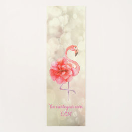 Tapete De Yoga Flamingo Rosa Floral, Bokeh -Mensagem Motivacional